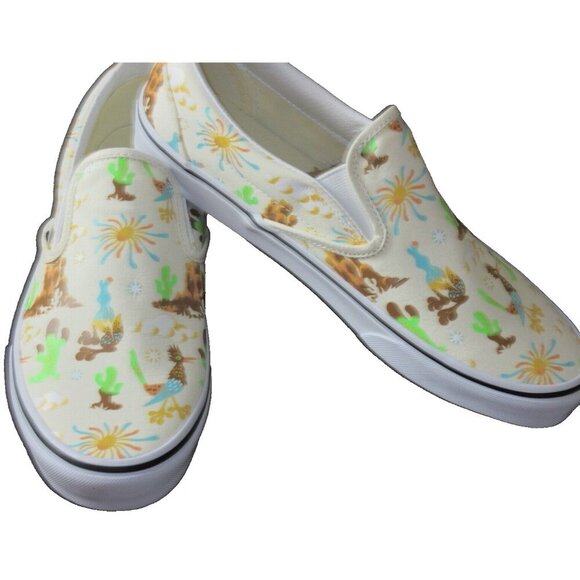 Vans Men's Classic Slip On Get Outdoors Marshmallow White Canvas Shoes Sizes NIB - Picture 4 of 5